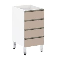 Balcão de Cozinha sem Tampo 40cm 4 Gavetas Pérola Luciane Móveis