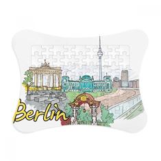 Moldura de quebra-cabeça de arquitetura com marco alemão de Berlim, decoração de quadros, ornamento de jogo