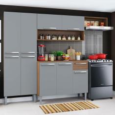Cozinha Compacta Madesa Com Armário E Balcão Rustic/cinza