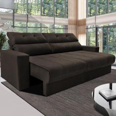 Sofá 3 Lugares Cama Inbox Clean com Assento Retrátil e Encosto Reclinável em Tecido Velusoft - 190cm de Largura