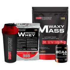 Kit Waxy Mass 3 Kg + Whey Protein 500 G + BCAA 4,5 100g + Coqueteleira - Bodybuilders-Unissex