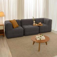 sofá guldi popup com 2 módulos canto e central linho grafite