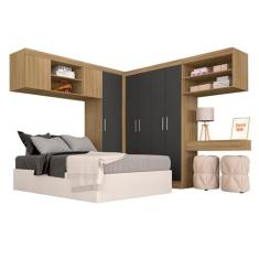 Guarda Roupa Casal Modulado Elsa Boreal/grafite - Móveis Arapongas Boreal/grafite