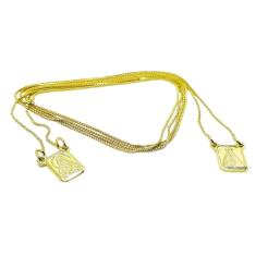 Escapulario Masculino Folheado Nossa Senhora Com Sagrado Coração Jesus