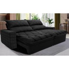 Sofá Retrátil e Reclinável 2,55m Molas Ensacadas Cama inBox Elegance c