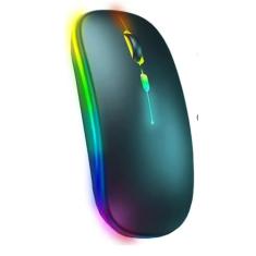 Mouse Sem Fio Recarregável Wireless Bluetooth Optico Led Rgb Colorido Ergonômico Usb 2.4 Ghz Notebook Computador Pc Desktop Linha Premium
