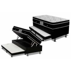 Conjunto Box Baú Solteiro: Colchão Molas Ortobom Nanolastic Physical +