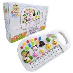 Pianinho Teclado Musical Infantil Som Luz Fendinha Animais - Wellmix
