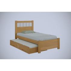 Cama Solteiro com Cama Auxiliar - Primícia Plus-Cinamomo/Off White - M