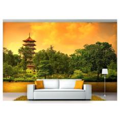 Papel De Parede Jardim Tailândia Por Do Sol 3D Jjp23 - Você Decora