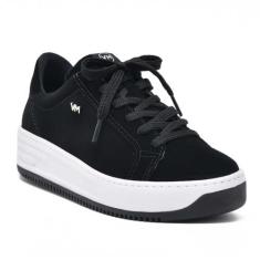 Tênis Casual Sola Alta Via Marte Feminino 065-001, Preto nobuck, 38