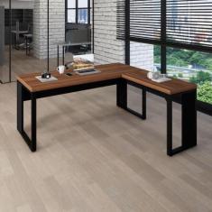 Mesa L Escritório Industrial 1,70m x 0,70m Pés Metal F5 - F5 Office G,