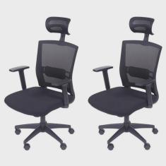 Kit 2 Cadeiras para Escritorio Presidente Nr17 Office 3317