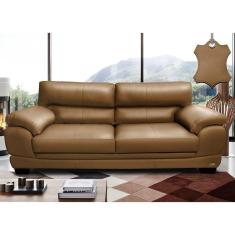 Sofá de Couro Legítimo 3 Lugares 2,26m Cama inBox Don Arturo.