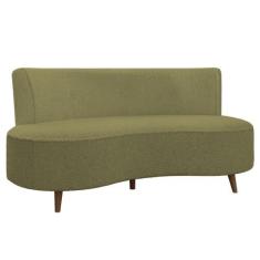 Sofá Chaise Living 2 Lugares 160cm para Sala Istambul K01 Bouclê Verde