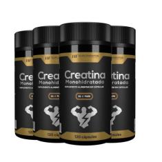 4x creatina monohidrata 3g pure 120caps 1550mg hf suplements