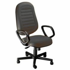 Cadeira Presidente Gomada Com Braços Linha Blenda Preto