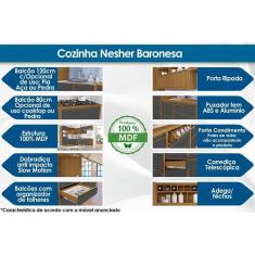 Módulo Cozinha Nesher Baronesa Armário  1 Porta c/ Adega Freijó
