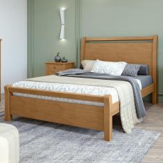Cama Casal Reali Móveis Lopas Amêndoa Clean