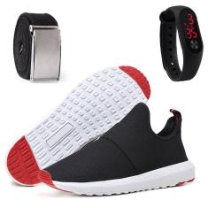 Tênis masculino preto para caminhada academia