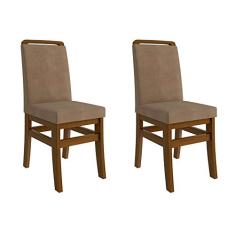 Conjunto de 2 Cadeiras Zara Suede Marrom