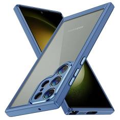 Capa para Samsung Galaxy S23 Ultra S21 Ultra S23 Plus à prova de choque luxo transparente matel híbrido tpu acrílico capa de telefone para s23, azul, para samsung s23 plus