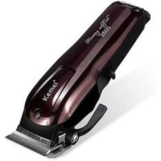 Maquina Corte Profissional Kemei Cordless Km-2600 Bivolt, Preto e Verm