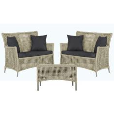 2 Sofás Área e Mesa Igapó Alumínio Pintura Fendi Corda Náutica Estofad