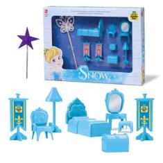 Brinquedo Judy Home Quarto Princesa Snow Com Centro Azul - SAMBA TOYS