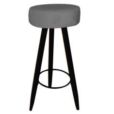 Kit 09 Banqueta Alta Flora Pés Palito em Madeira Preto  Bar Bistrô Coz