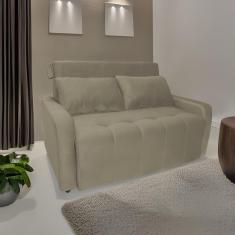 Sofá Cama Para Sala De Estar Amora New Suede - Bege Bege