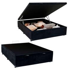Cama Box Baú Viúva Sereneprime Suede Preto 44x128x188