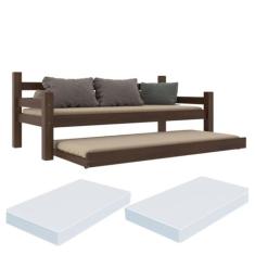 Bicama Madeira Maciça com Colchões Inclusos Paris Multimóveis Vcr4160 Imbuia