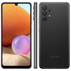 Smartphone Samsung Galaxy A32 Preto 128GB, 4GB RAM, Tela Infinita de 6.4", Câmera Traseira Quádrupla, Bateria de 5000mAh, Dual Chip e Octa Core