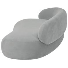 Divã Recamier Luxo Decorativo Canadá 200cm Lado Direito Bouclé - Amarena Móveis Cor Cinza