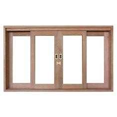 Janela de Correr Panorâmica Isabela Revestimentos 120cmx180cmx14cm Cedro Arana