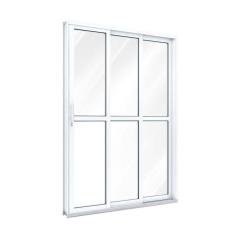 Porta de Aço de Correr Lateral com Travessa 3 Folhas 213x200cm Aço Pronto Riobras Branco