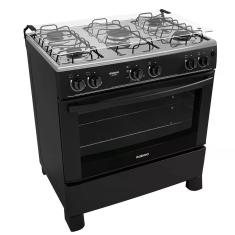 Fogão 5 Bocas Itatiaia Preto Star New Com Forno 88L e Tampa de Vidro Bivolt