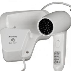 Secador de cabelo de parede Hotel Casa Con Holder 1200W 220V Branco