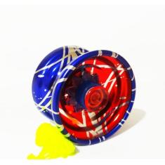 Yoyo Profissional Metal Azul com Vermelho de Rolamento ioio Pró - Yoyo