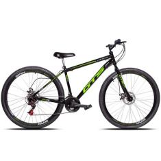 Bicicleta Aro 29 Gts Feel Iron 21 Marchas Freios A Disco, Preto, Verde