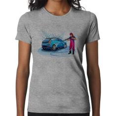 Baby Look Lava Jato Mulher - Foca na Moda, Cinza, M