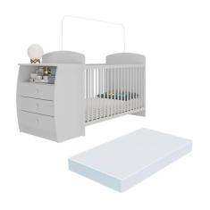 Berço Cômoda com Colchão Incluso Colinho de Mãe Multimóveis Mp4304 Branco