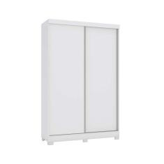 Guarda Roupa Solteiro N571 2 Portas de Correr 2 Gavetas MDP Branco Kappesberg