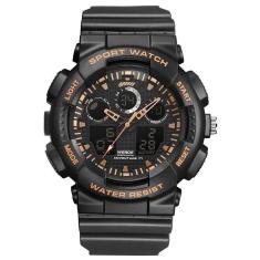 Relógio Masculino Weide Anadigi Wa3J8003 - Preto E Dourado