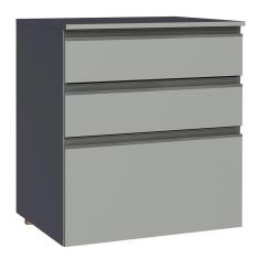 Balcão 60 cm 3 Gavetas Suspenso Cinza Nice Madesa