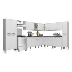 Armário de Cozinha Completa 11 peças Xangai Pop Multimóveis, Branco