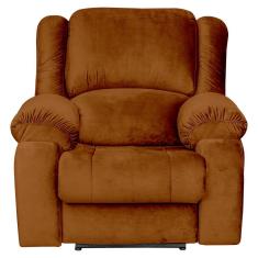 Poltrona Reclinável Elétrica Massagem Magnum Veludo Telha