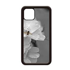 Capa preta e branca lindas flores para iPhone 11 Pro Max para Apple Mobile Case Shell