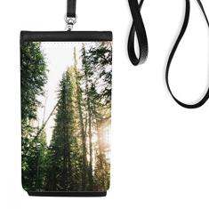 Green Forestry Science Nature Scenery bolsa para celular suspensa bolso preto